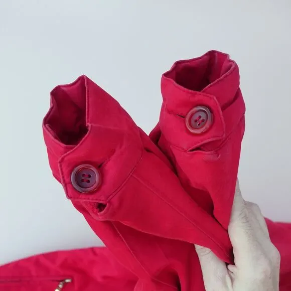 Vintage JNY Jones New York Jacket Women's S Red Removable Hood Full Zip 90s‎ - Picture 13 of 15